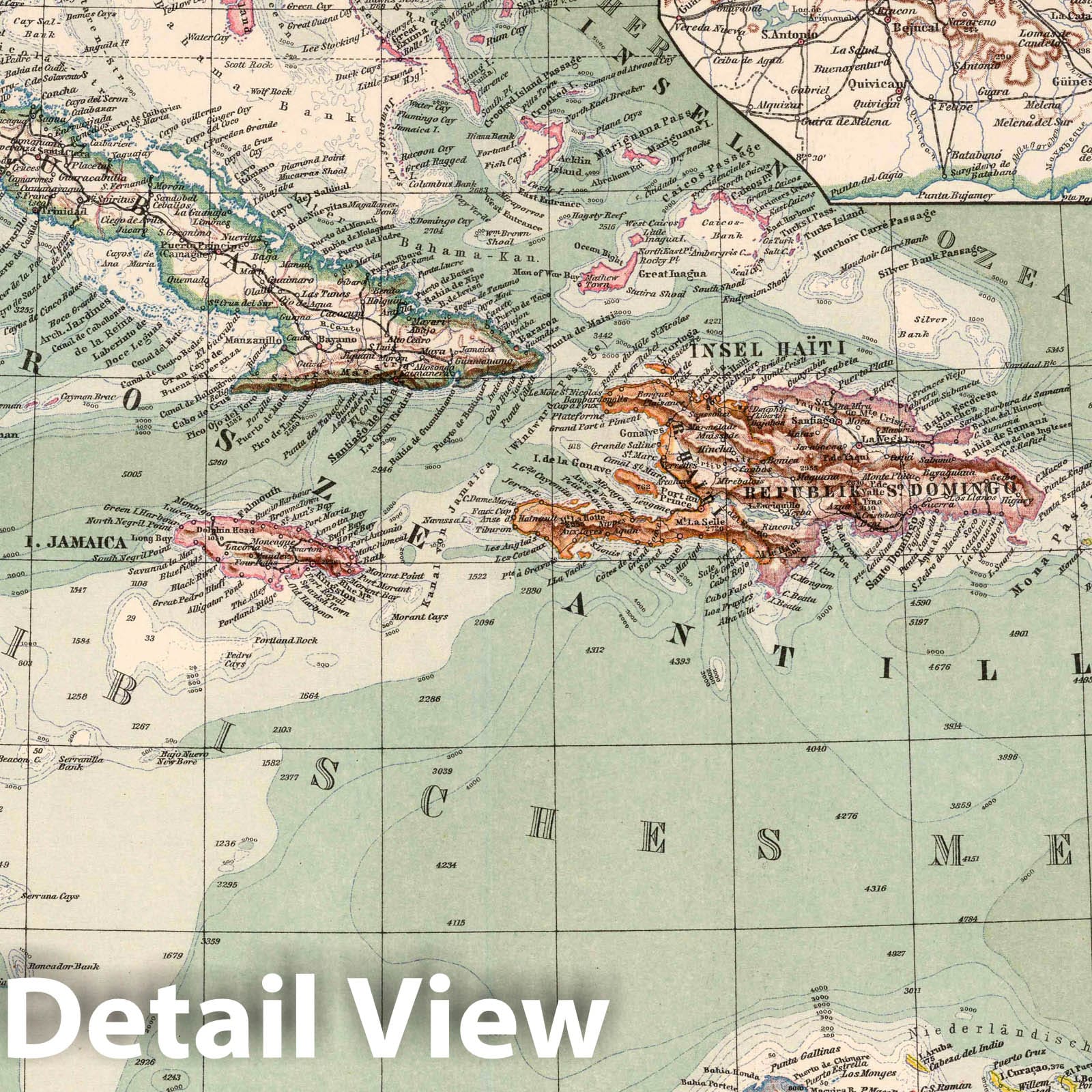 West Indies with insets Jamaica Puerto Rico Havana, 1925 - Historical Map Print