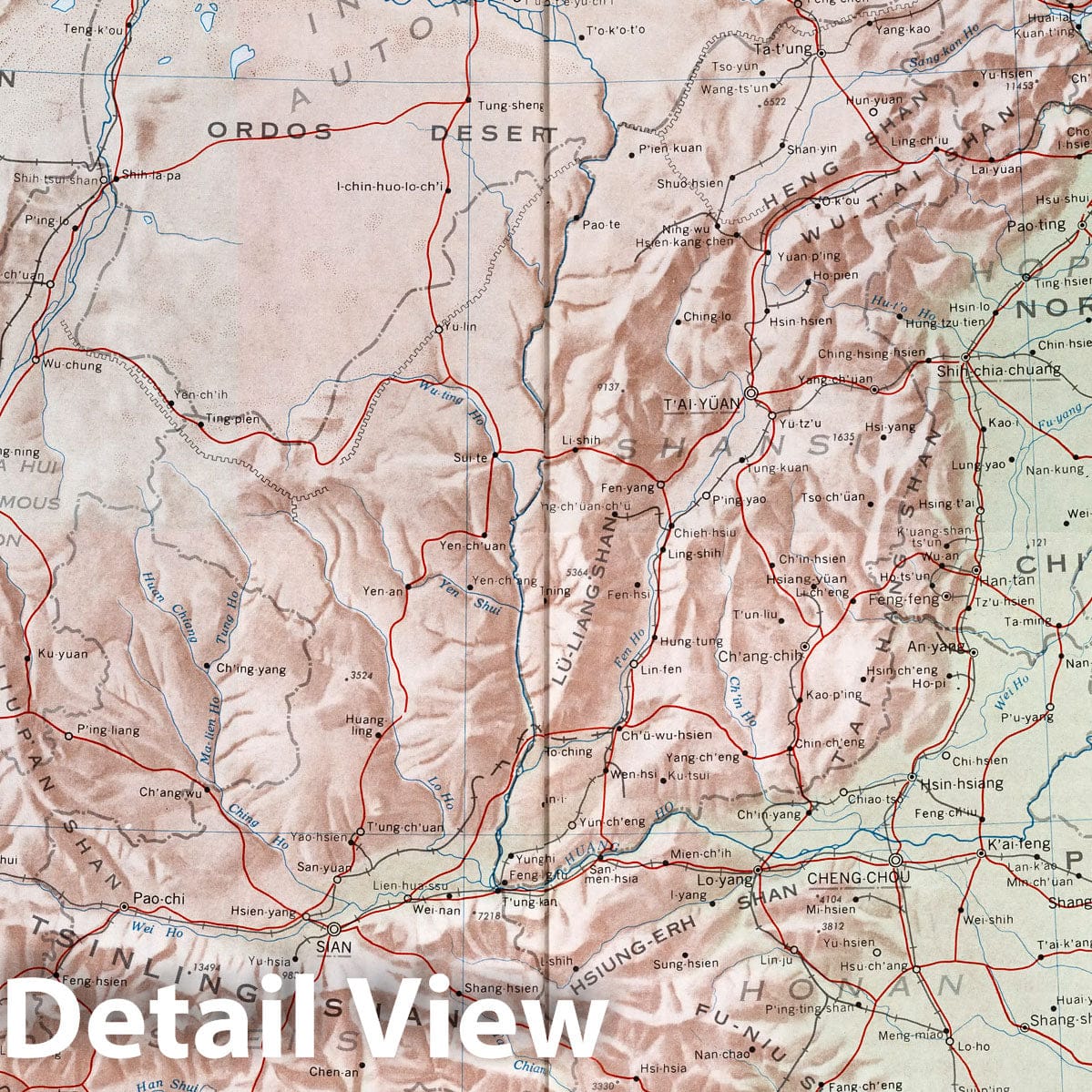 North China - Railroad Map, 1971 - Historical Map Print