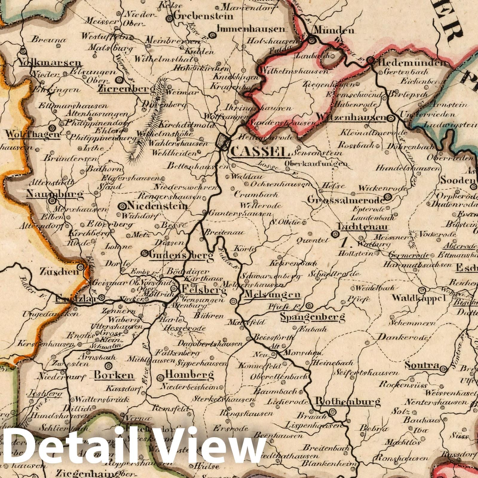 Electorate of Hesse - Lower and Upper Hesse, 1825 - Historical Map Print