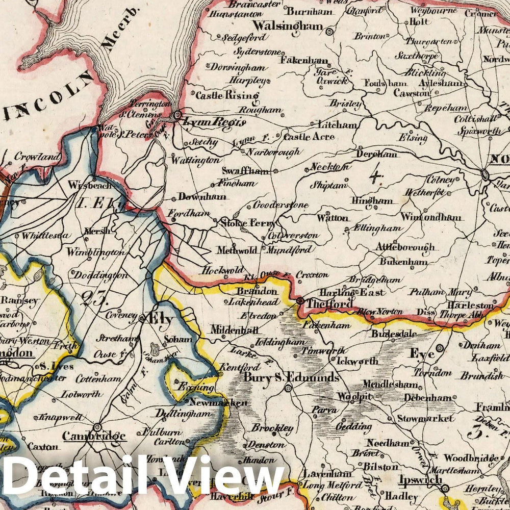 Historic Map : England, V.3:11-15:XV. Britisches Reich. A. Kon: England. a. England ab Sich: Shire: 3-4, 23-24, 1830 Atlas , Vintage Wall Art