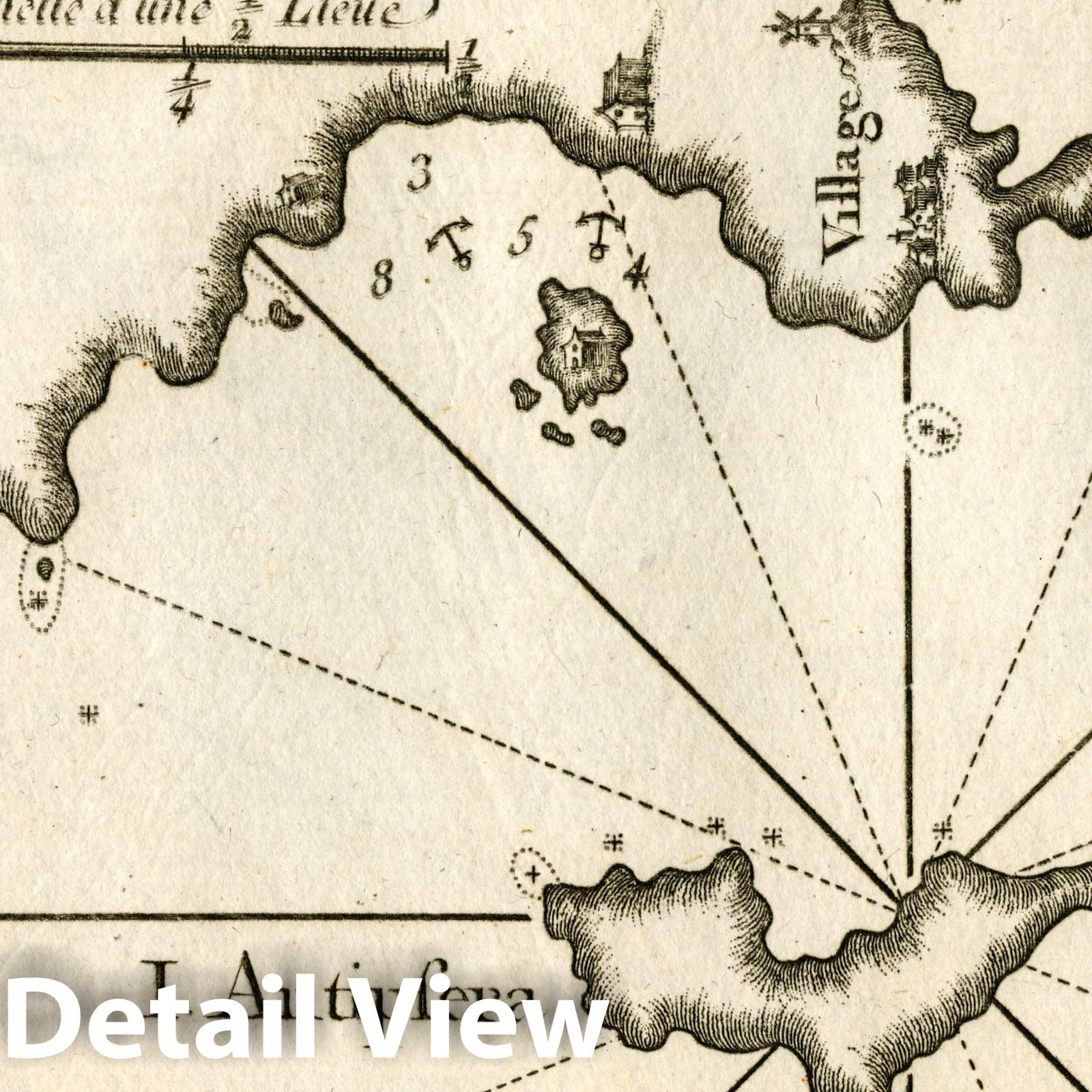 Psara Island, Greece - Nautical Chart, 1764 - Historical Map Print