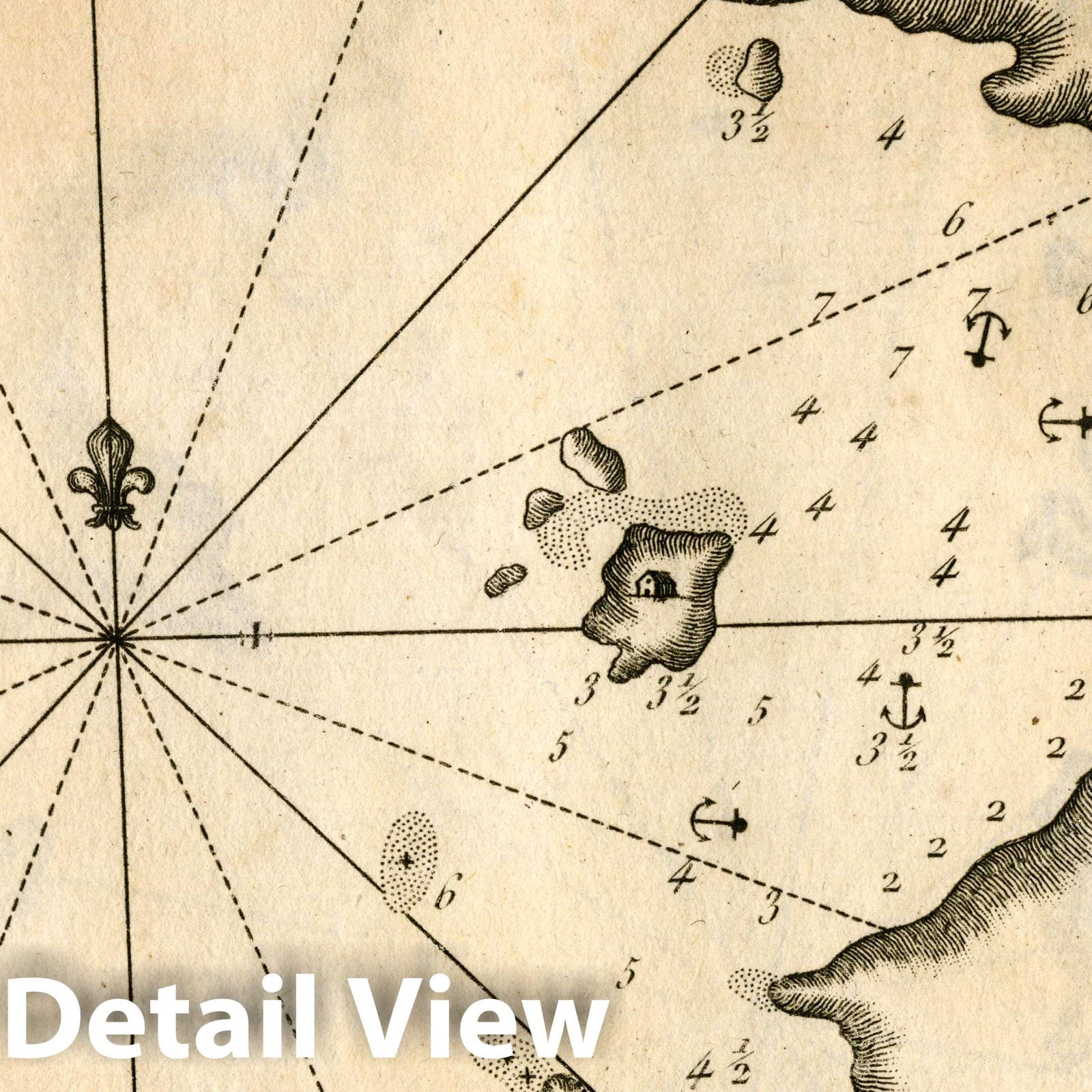 Port of Psara - Nautical Chart, 1764 - Historical Map Print