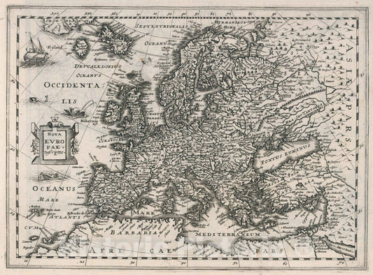 Historic Map : Nova Evropae Descriptio, 1636 Atlas - Vintage Wall Art
