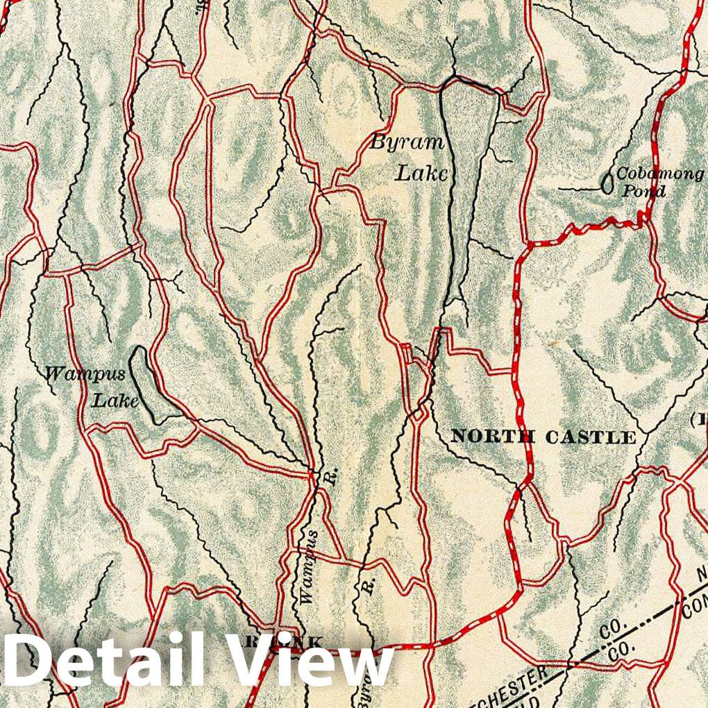 Historic Map : Kensico-Mt. Kisco-Pleasantville-Bedford., 1895, Vintage Wall Decor