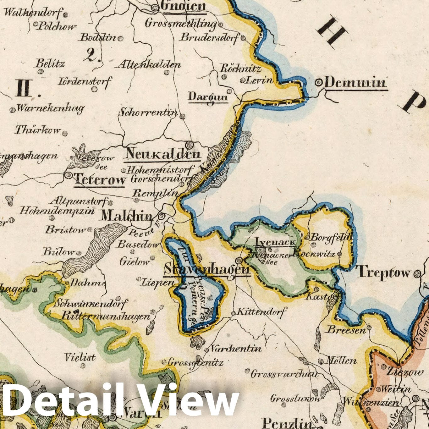 Mecklenburg, Germany 1825 Historical Map Print