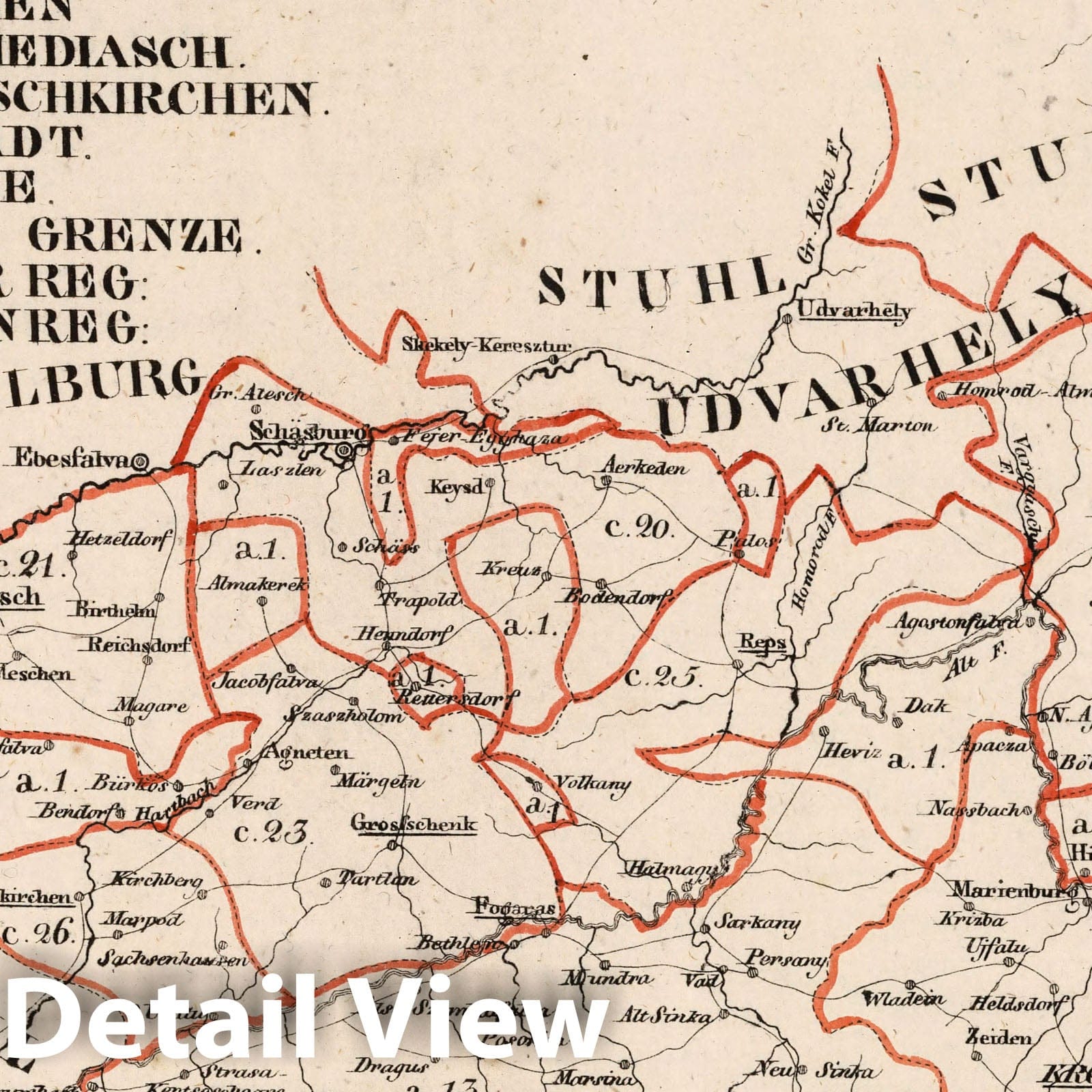 Historic Map : Austria, V.3:11-15:XII: 2. Oesterreich. C. Ungarische erbstaaten, II. Grossf: Siebenburgen. III. Militaergrenze, 1828 Atlas v1 , Vintage Wall Art