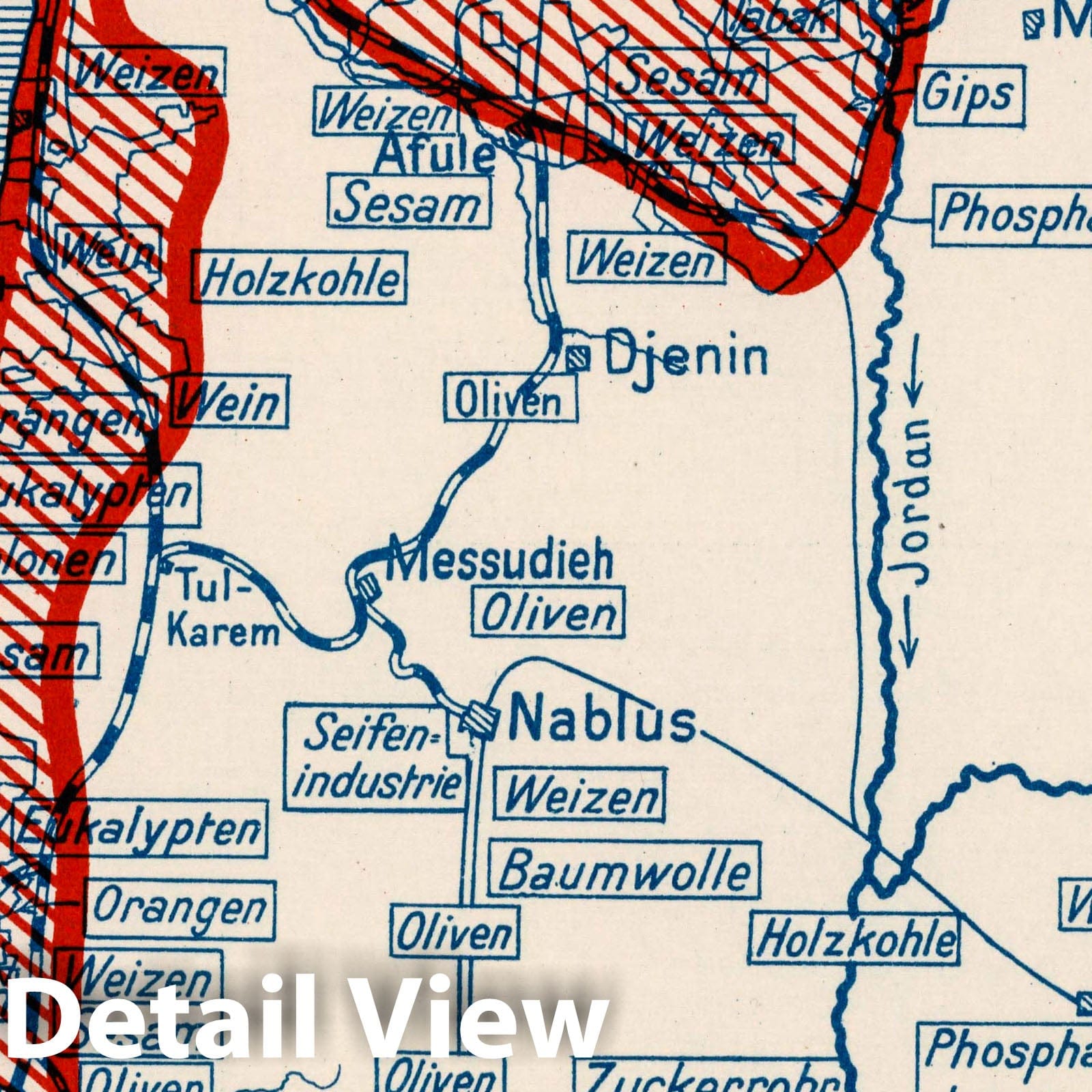 Palestine - Property Map, 1926 - Historical Map Print
