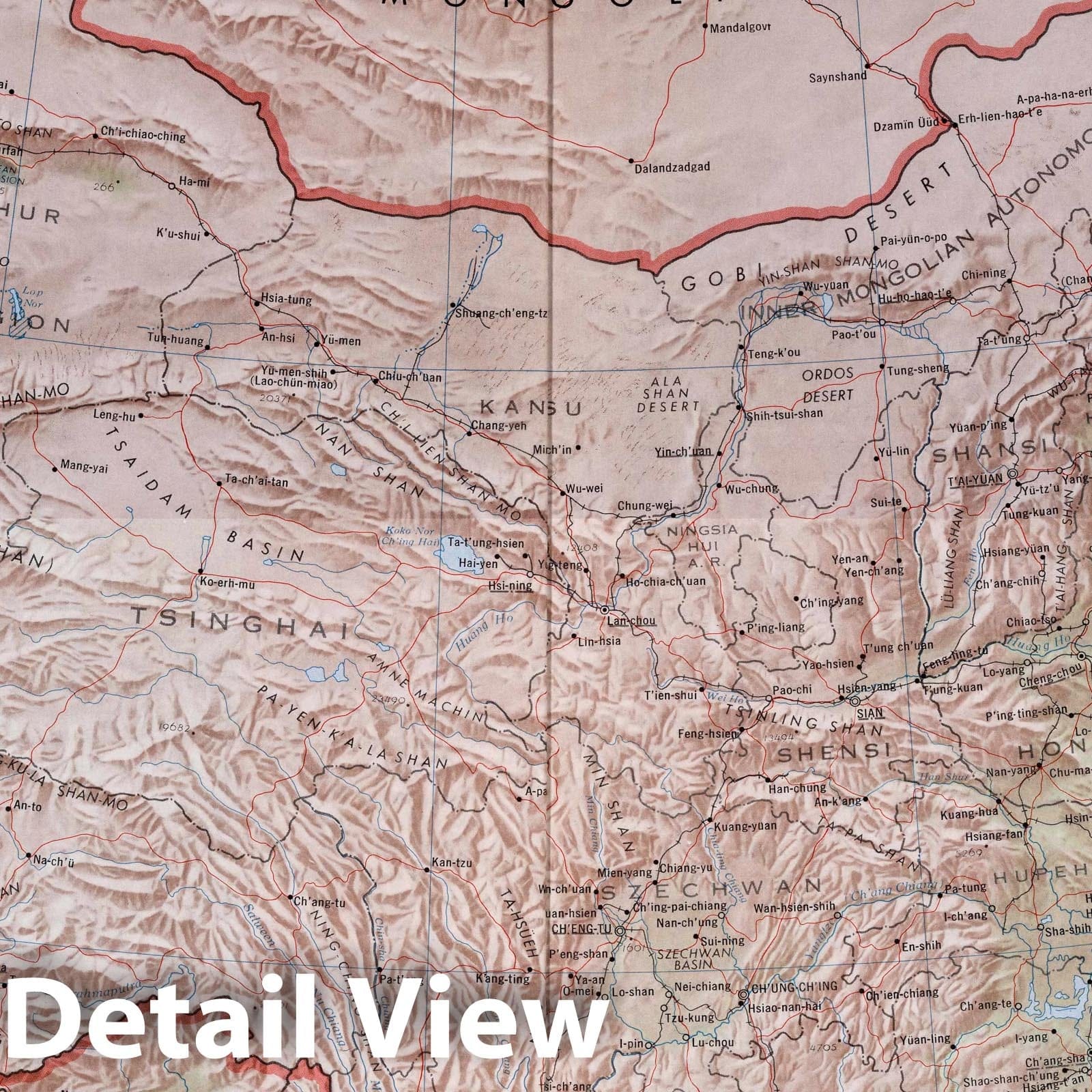 China - Railroad Map, 1971 - Historical Map Print