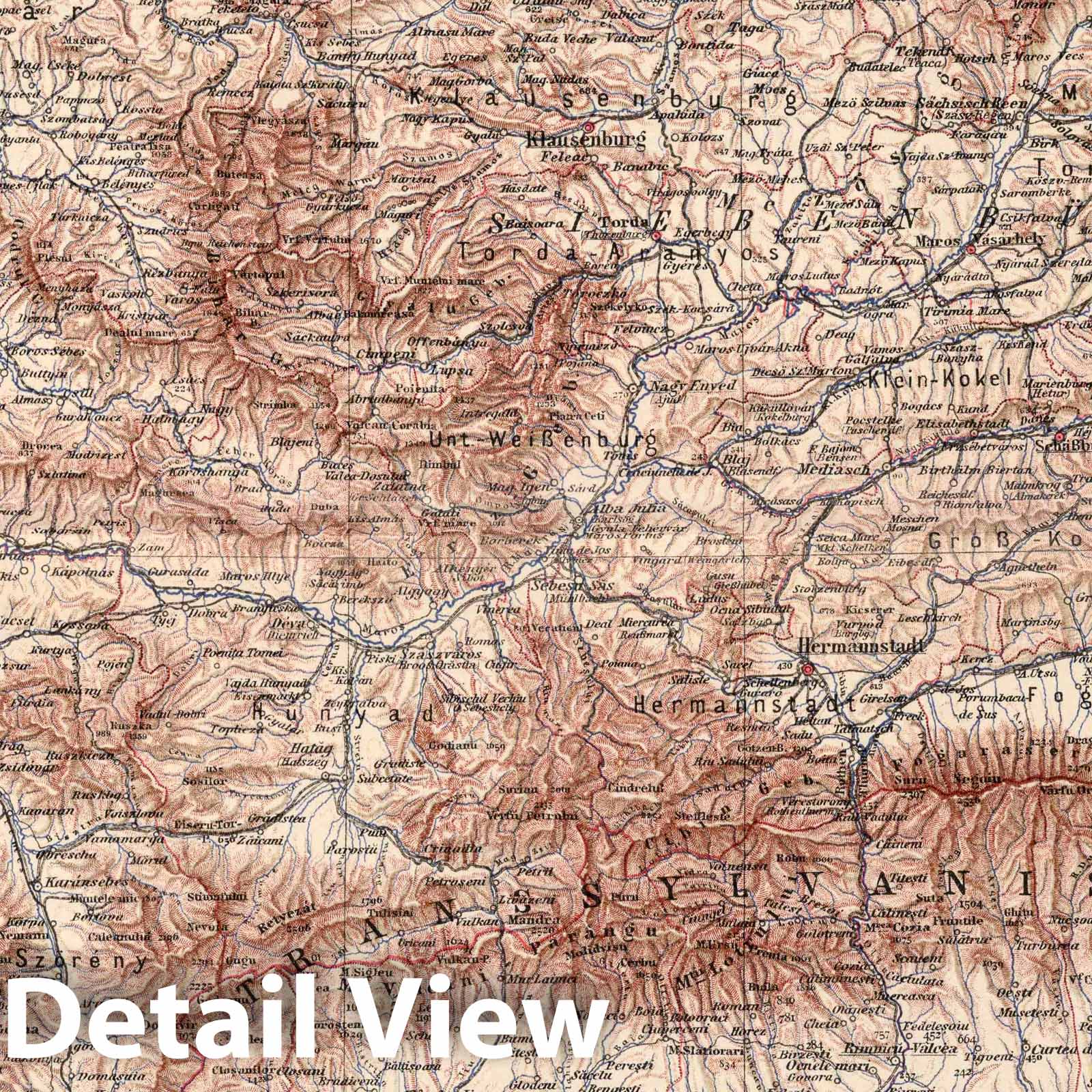 Western Romania, 1925 - Historical Map Print from Stieler's Atlas