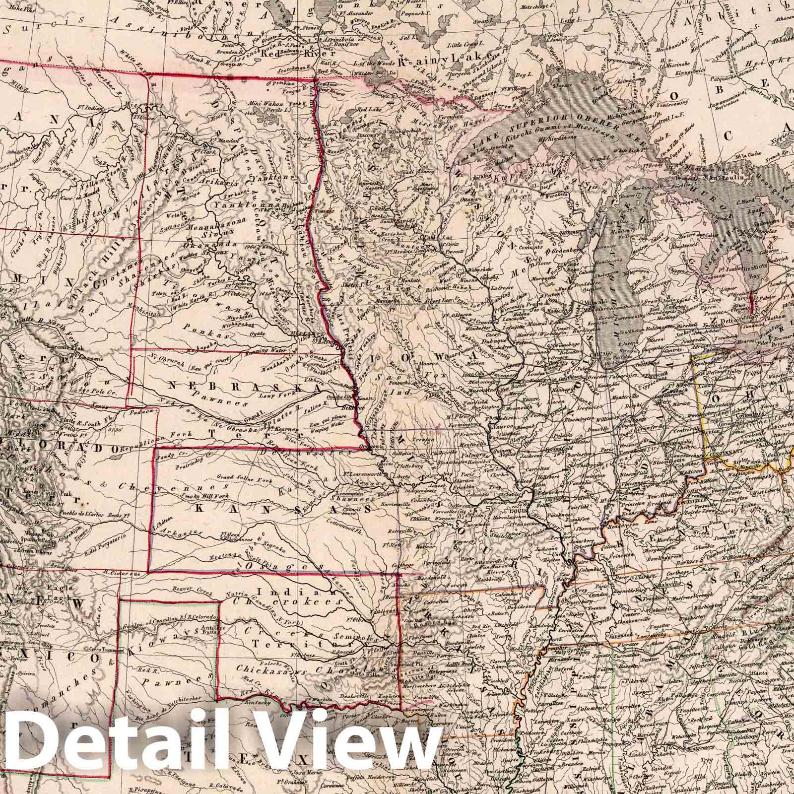 United States and Canada - Railroad Map, 1865 - Historical Map Print
