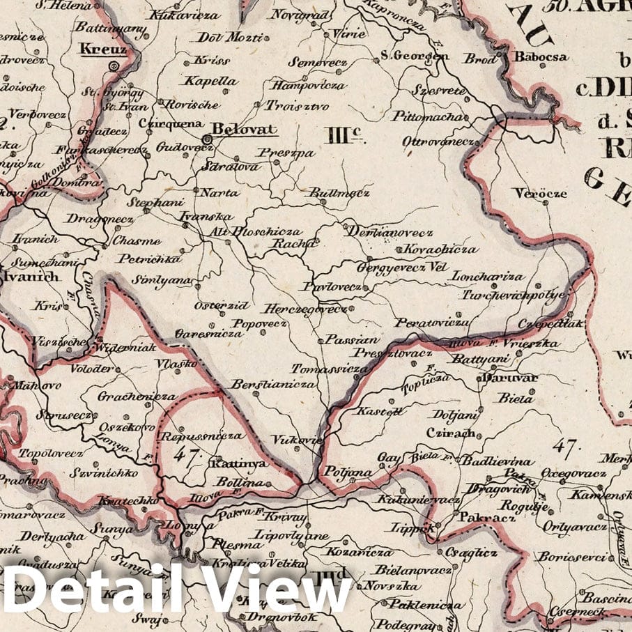 Austria, Hungary and Militärgrenze, 1828 - Historical Map Print