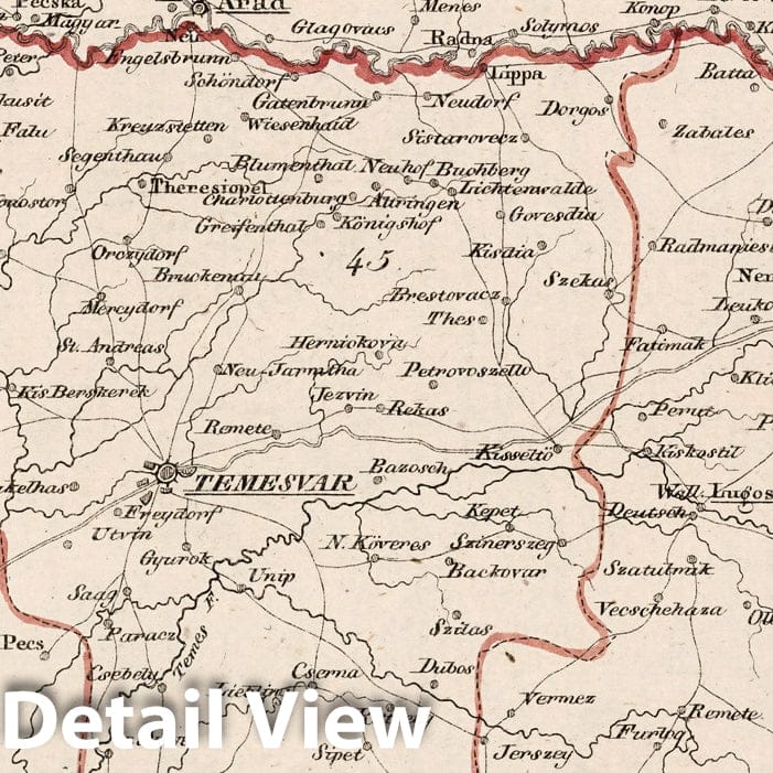 Historic Map : Austria, V.3:11-15:XII: 2. Oesterreich. C. Ungarische erbstaaten, I. Koenigr: Ungarn Gespanschaft 43, 45-46, 1828 Atlas , Vintage Wall Art