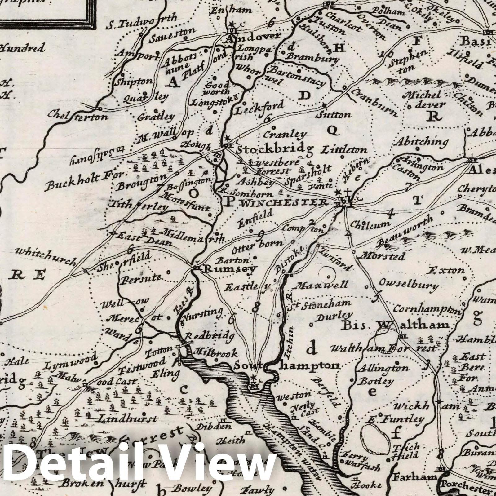 Wiltshire - Road Map, 1724 - Herman Moll Historical Map Print