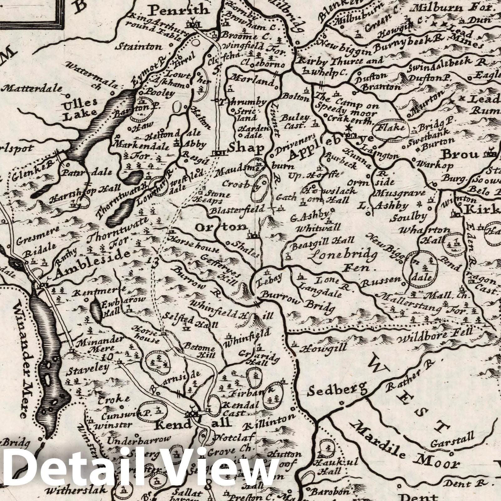 Westmoreland - Road Map, 1724 by Herman Moll - Historical Map Print