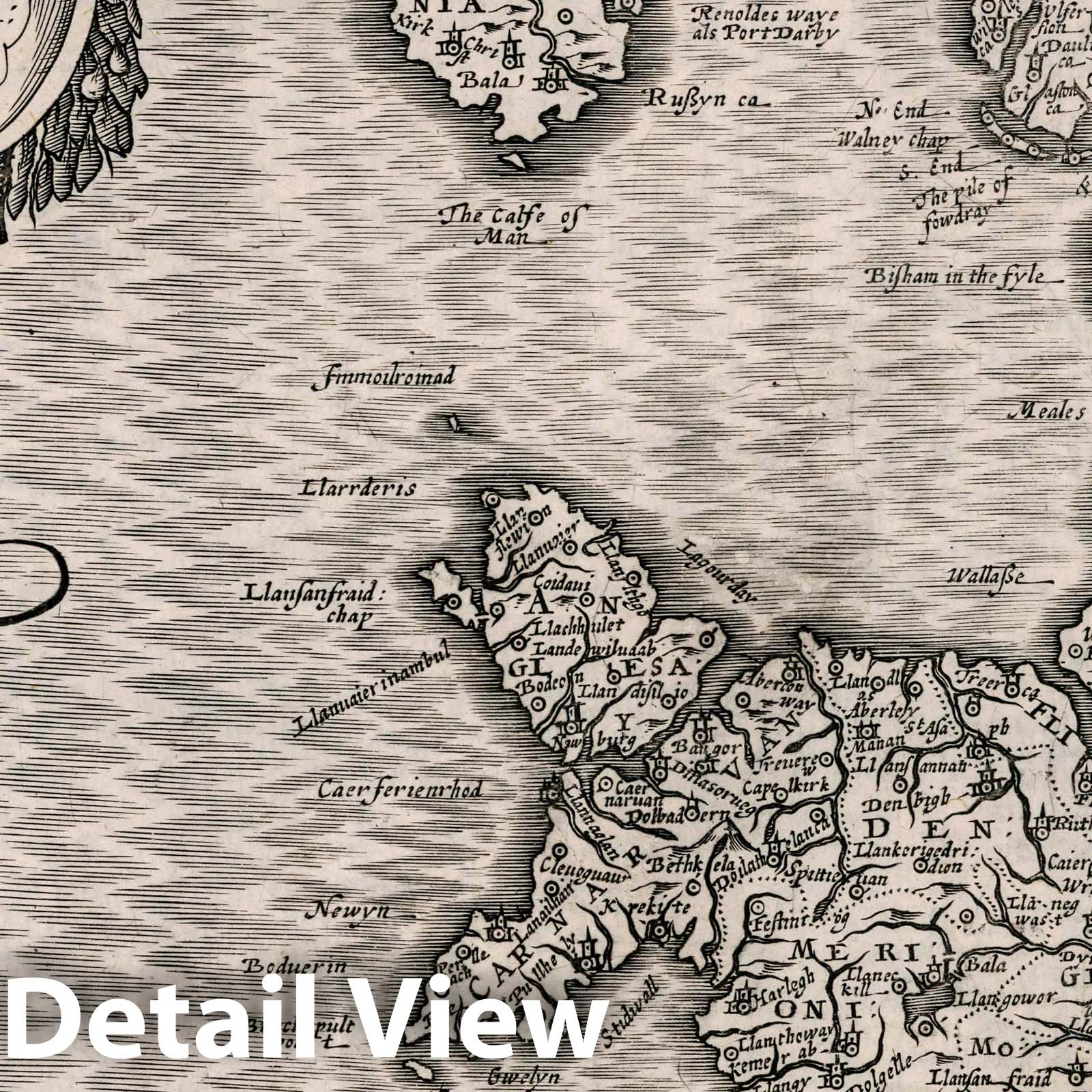 Historic Map : England, Westmorlandia, Lancastria, Cestria, Caernarvan, Denbigh, 1636 Atlas , Vintage Wall Art