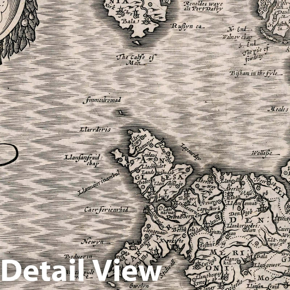 Historic Map : England, Westmorlandia, Lancastria, Cestria, Caernarvan, Denbigh, 1636 Atlas , Vintage Wall Art
