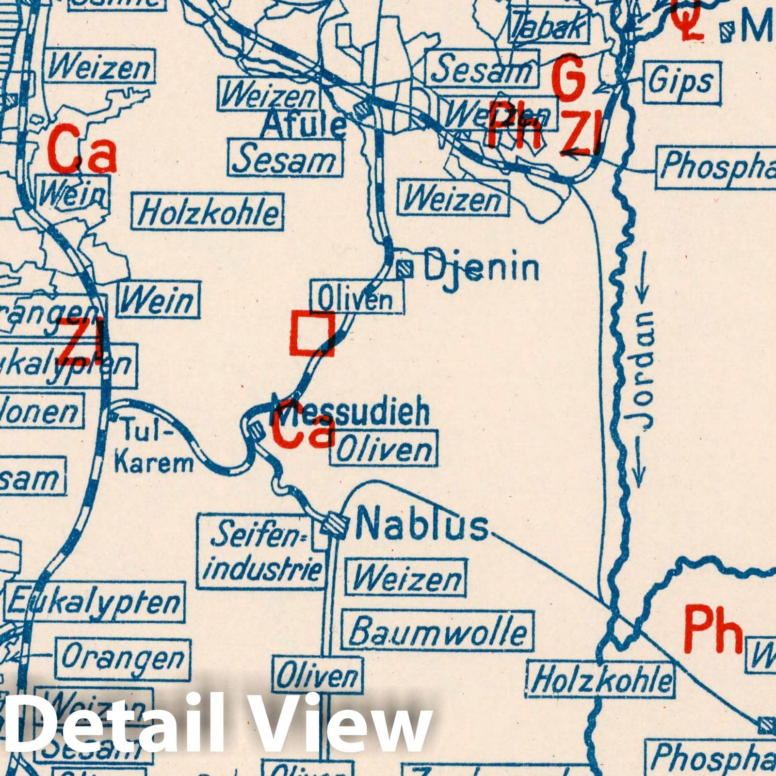Palestine - Mining and Minerals Map, 1926 - Historical Map Print