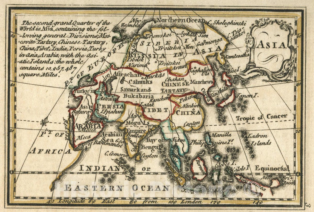 Historic Map : Asia. (to accompany) Atlas Minimus or a New Set of Pocket Maps of The Several Empires, Kingdoms and States of The Known World, 1758 Atlas - Vintage Wall Art