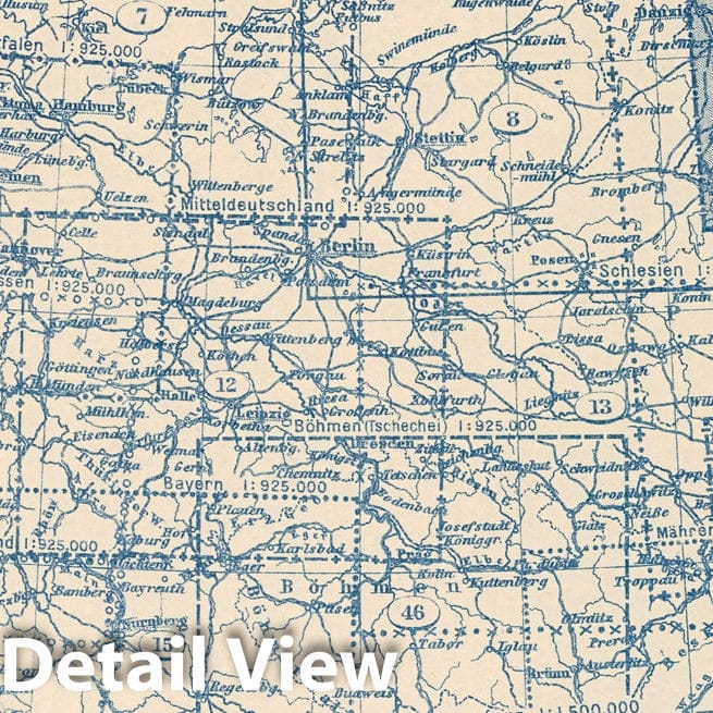 Historic Map : 1925 Index Map: 9. Ostpreuszen. East Prussia. - Vintage Wall Art