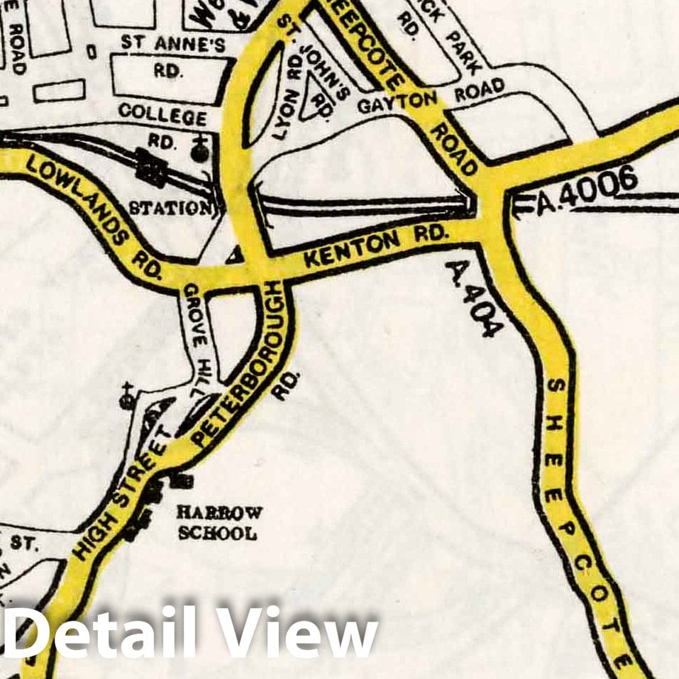World War II: Harrow on the Hill, England - Railroad Map, 1941