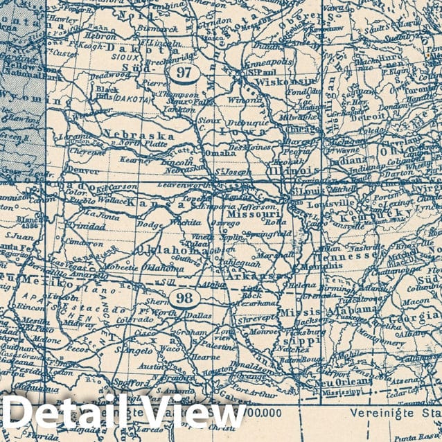 Northwestern United States - Index Map, 1925 - Stieler's Atlas Historical Map Print