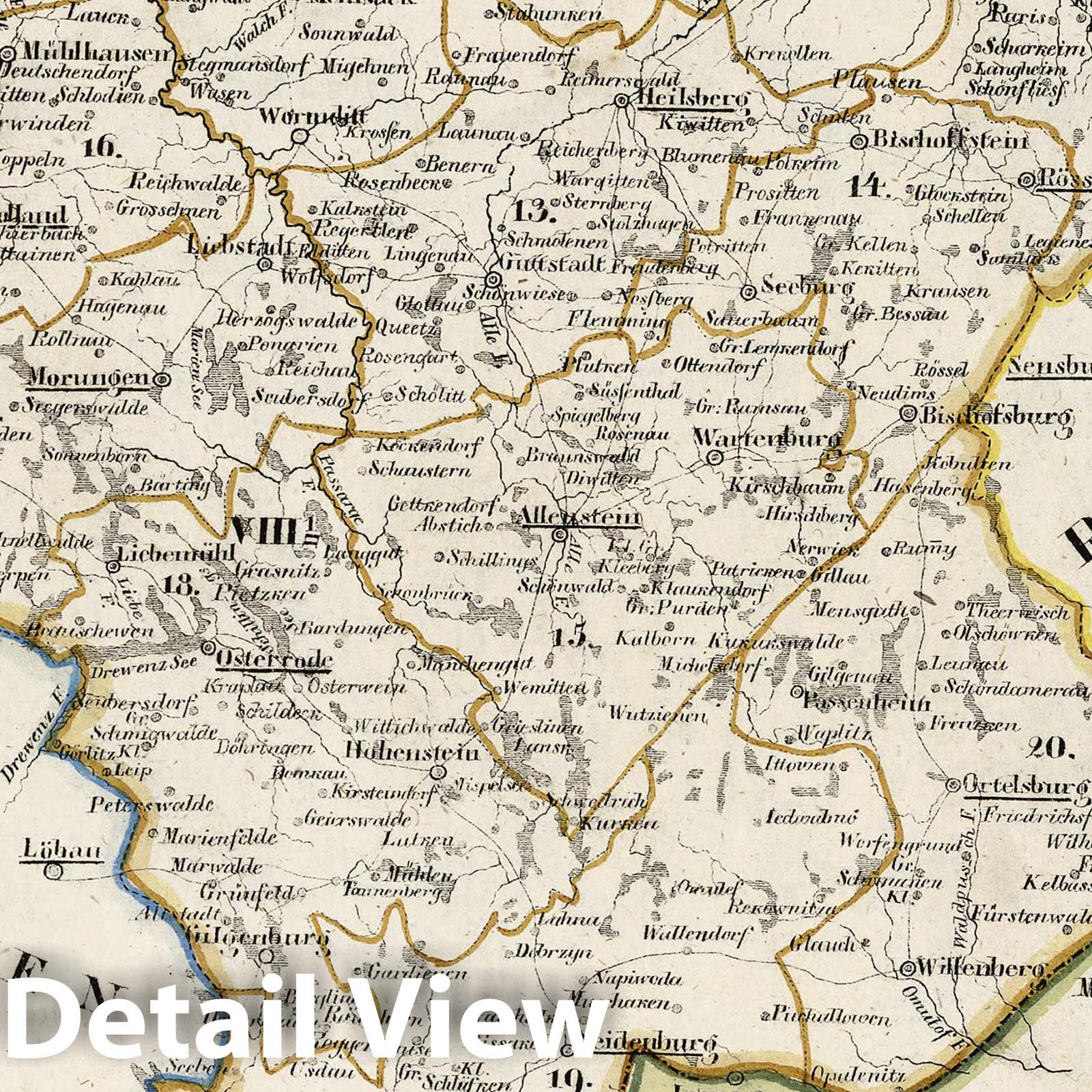 East Prussia, 1825 - Historical Map Print