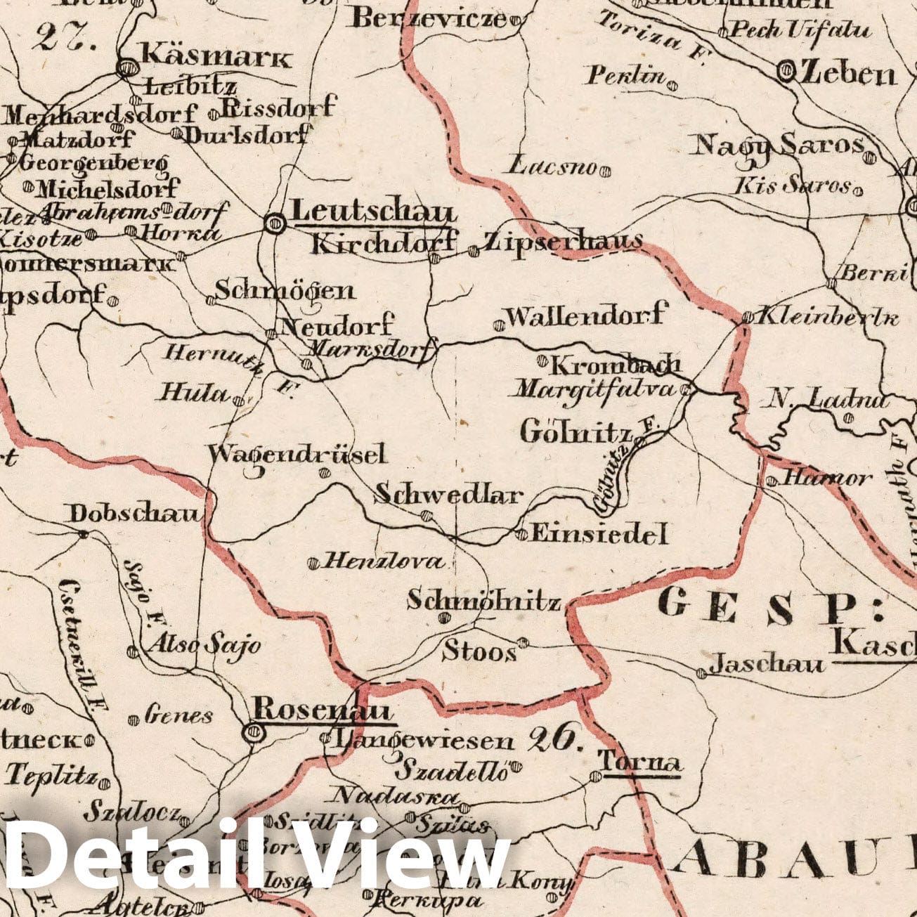 Hungary: Kingdom of Hungary, Theiss Region, 1828 – Historical Map Print