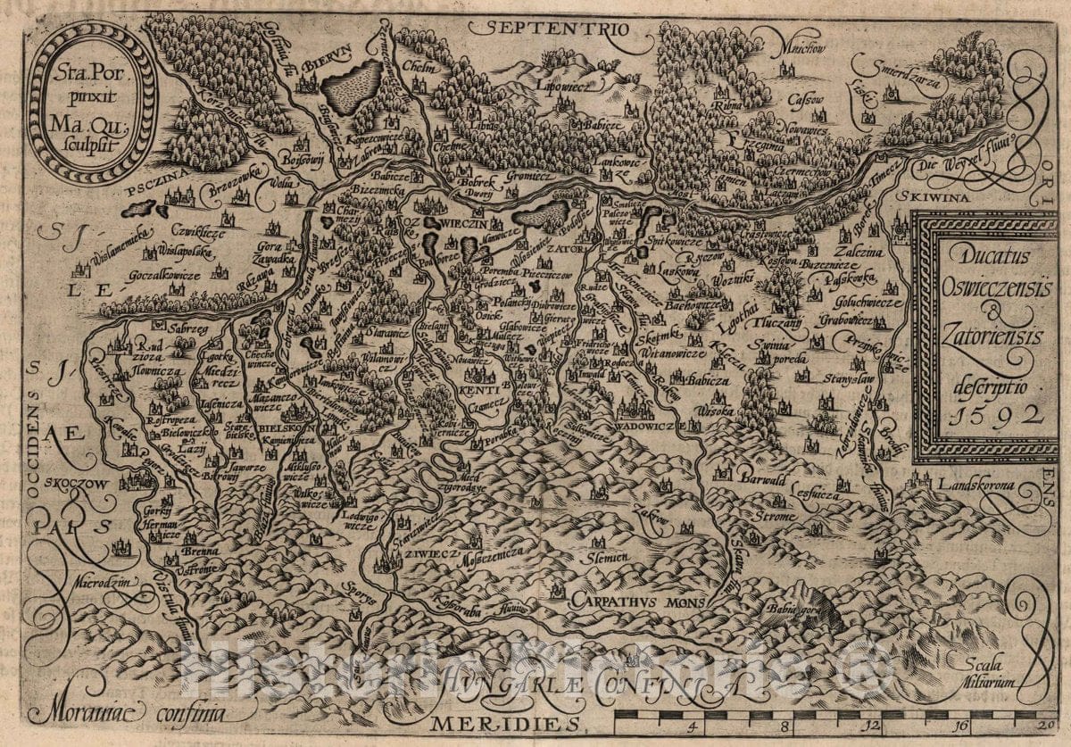 Historic Map : 72. Ducatus Oswieczensis & Zatiruensis descriptio, 1600 Atlas - Vintage Wall Art