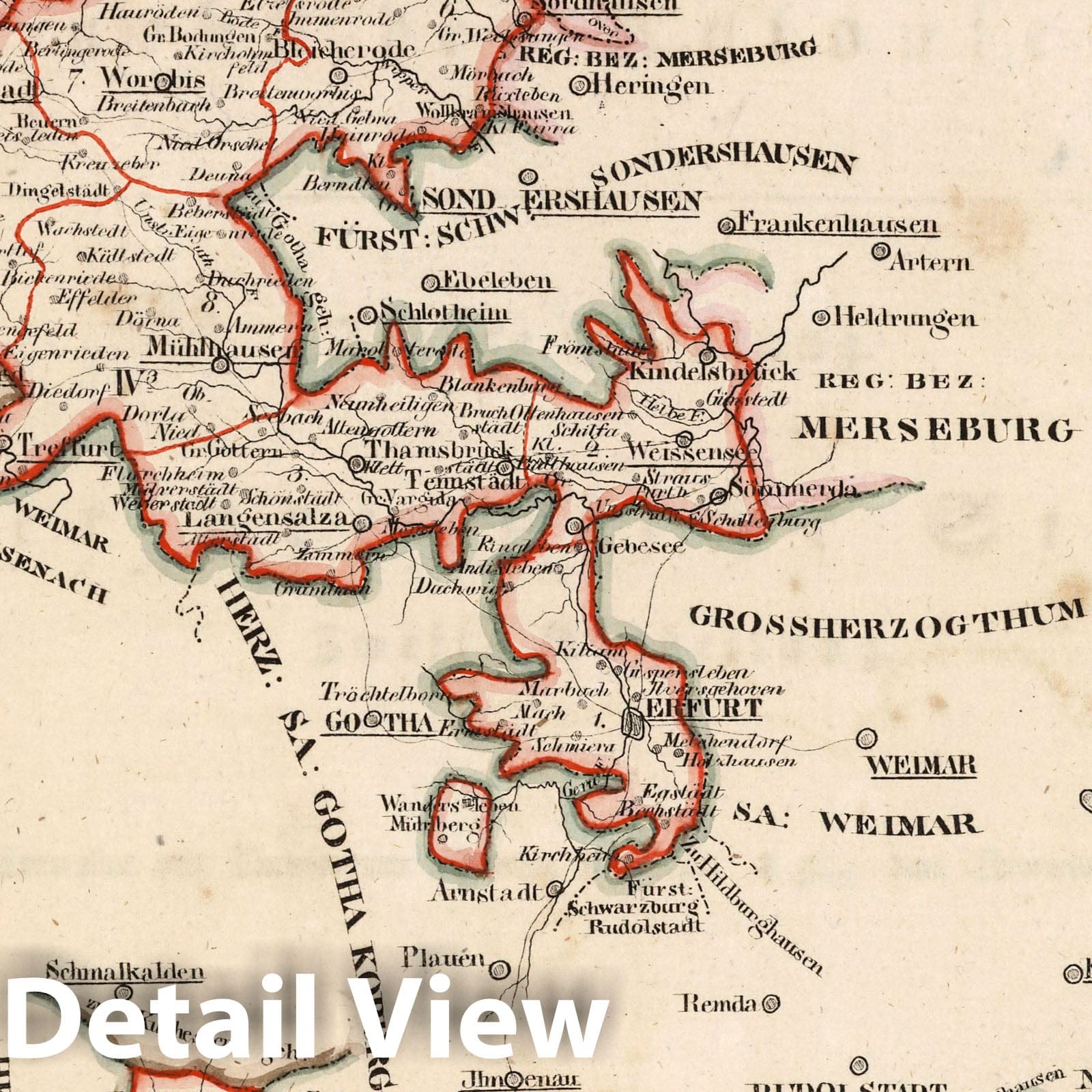 Saxony, Prussia 1825 - Historical Map Print