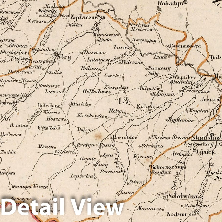 Galician States - Districts 12-13, 17, 1828 - Historical Map Print