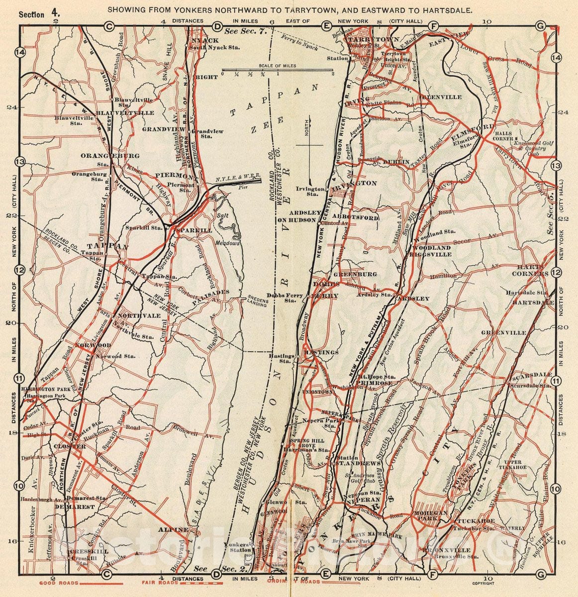 Historic Map : Yonkers-Tarrytown-Hartsdale., 1902, Vintage Wall Decor