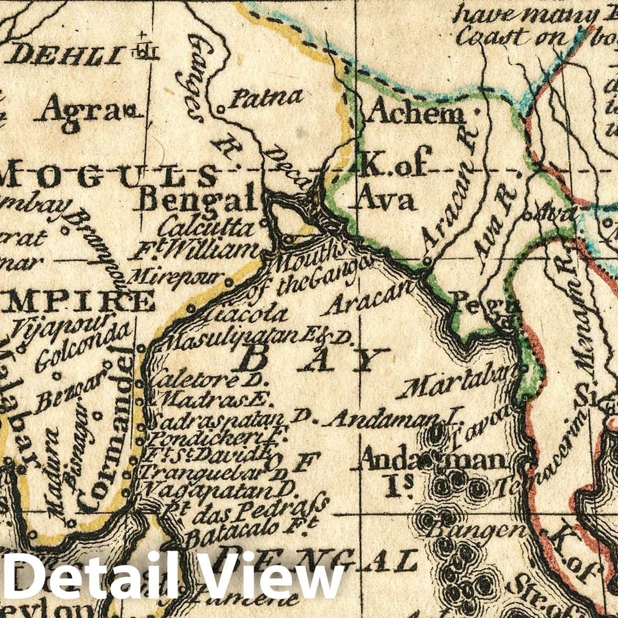 India on Both Sides of the Ganges, 1758 - Historical Map Print
