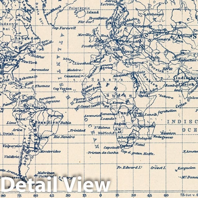 World Index Map, 1925 - Stieler's Atlas of Modern Geography