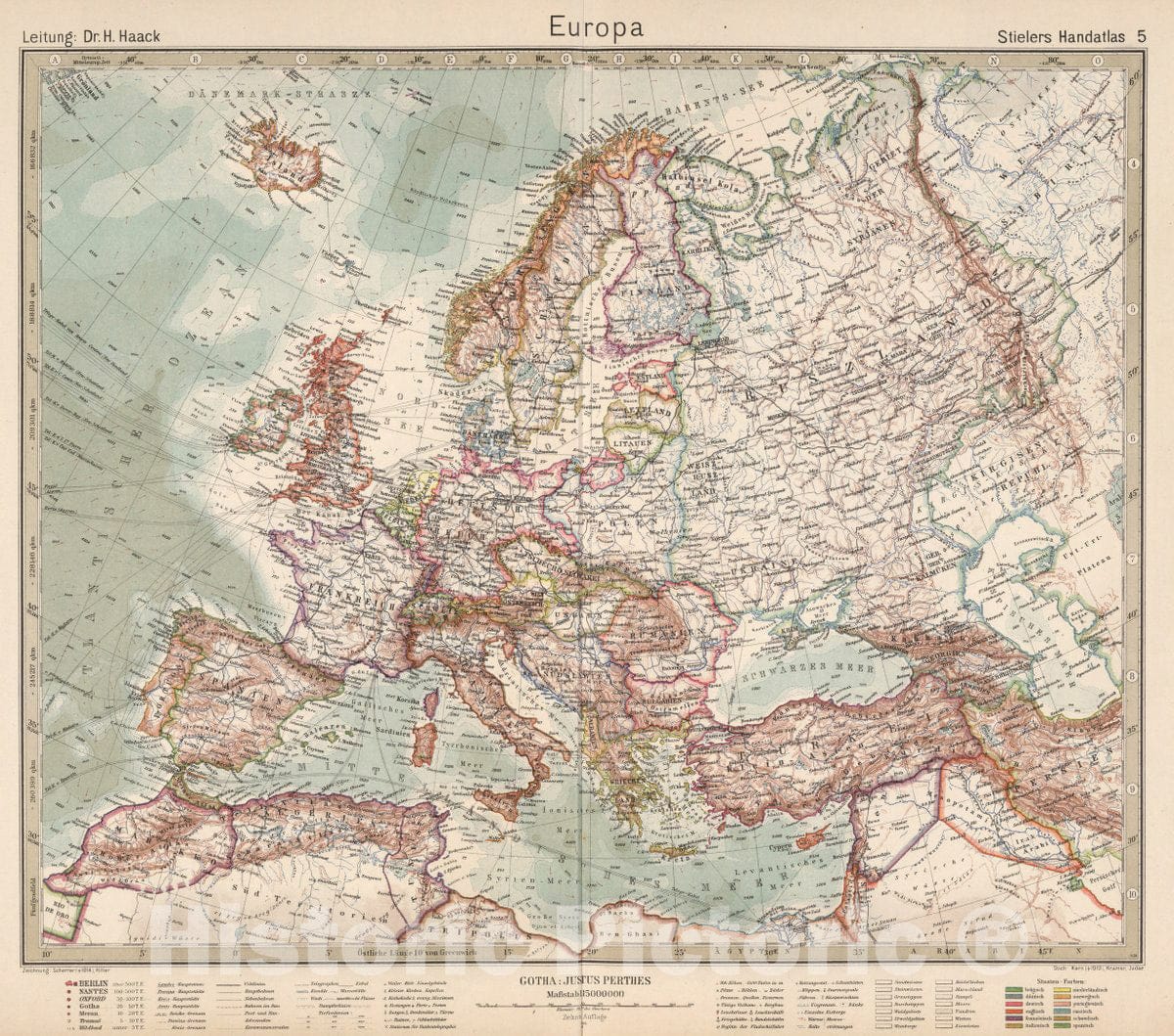 European Map 1925 Historic Map : 5. Europa. Europe, 1925 Atlas - Vintage Wall Art ...