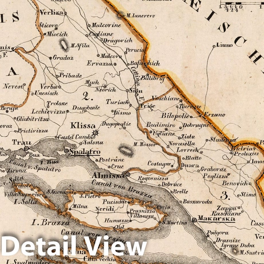 Austria, Hungary, and Dalmatia 1828 Historical Map Print
