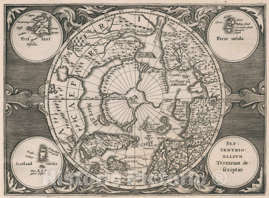 Historic Map : Septentrionalium Terrarum descriptio, 1636 Atlas - Vintage Wall Art