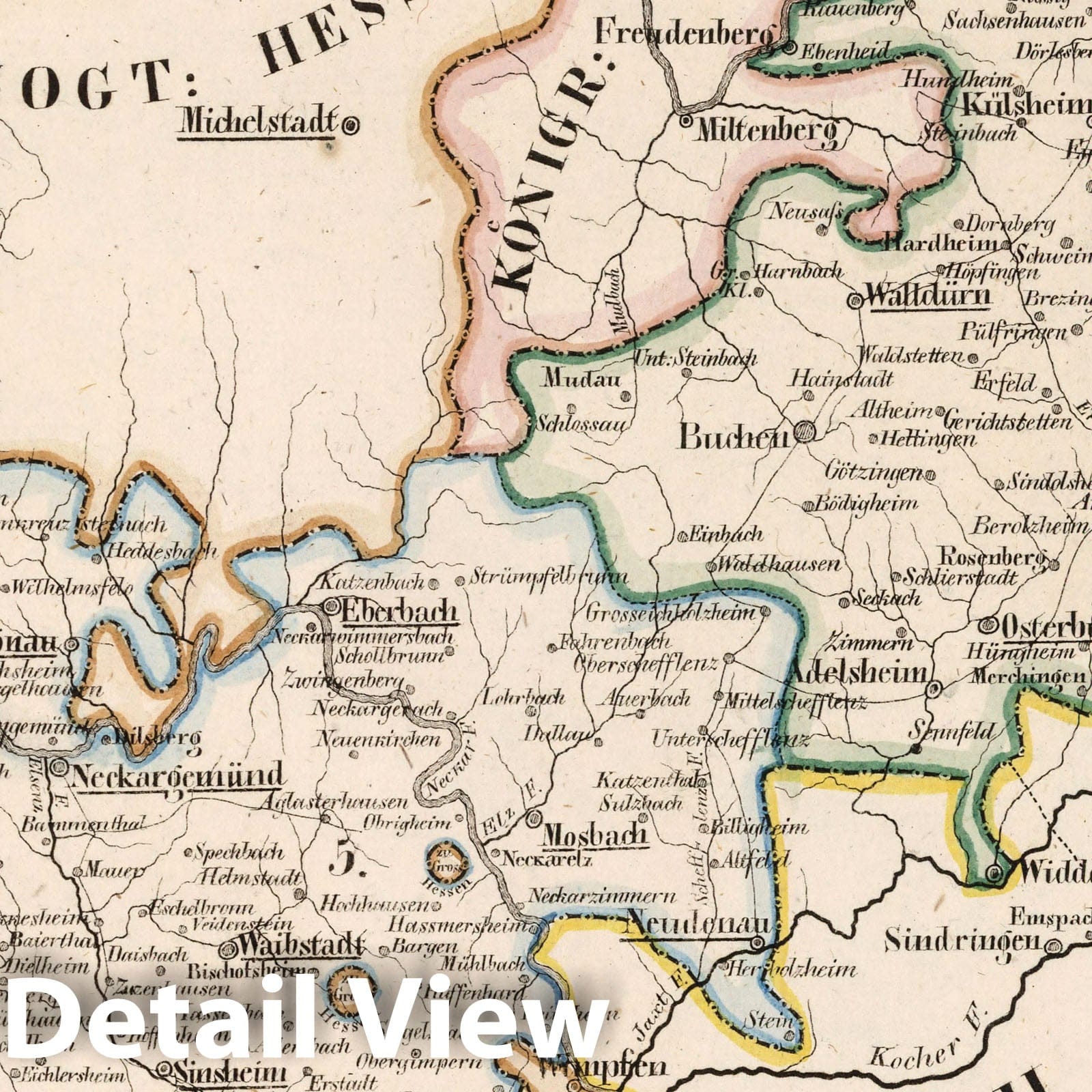 Baden. Der Nekkar Kreis. Der Main und Tauber Kreis - 1825 Historical Map