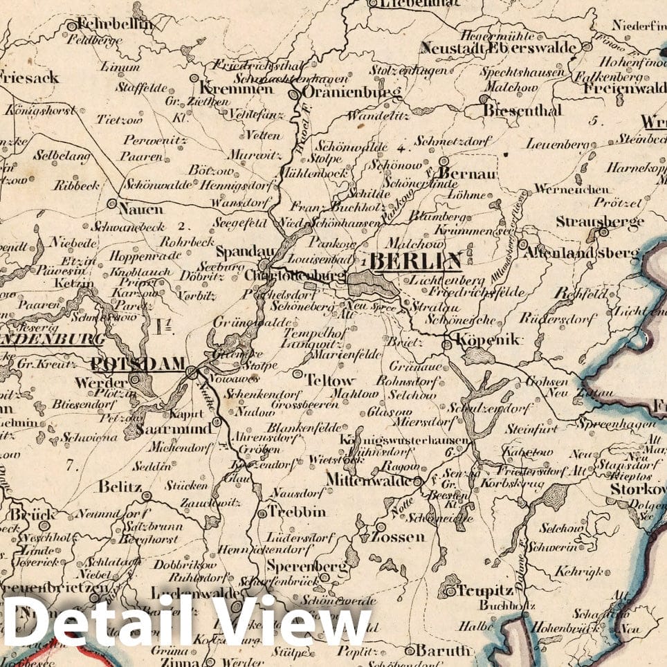 Prussia, Brandenburg - Potsdam District, 1825 - Historical Map Print