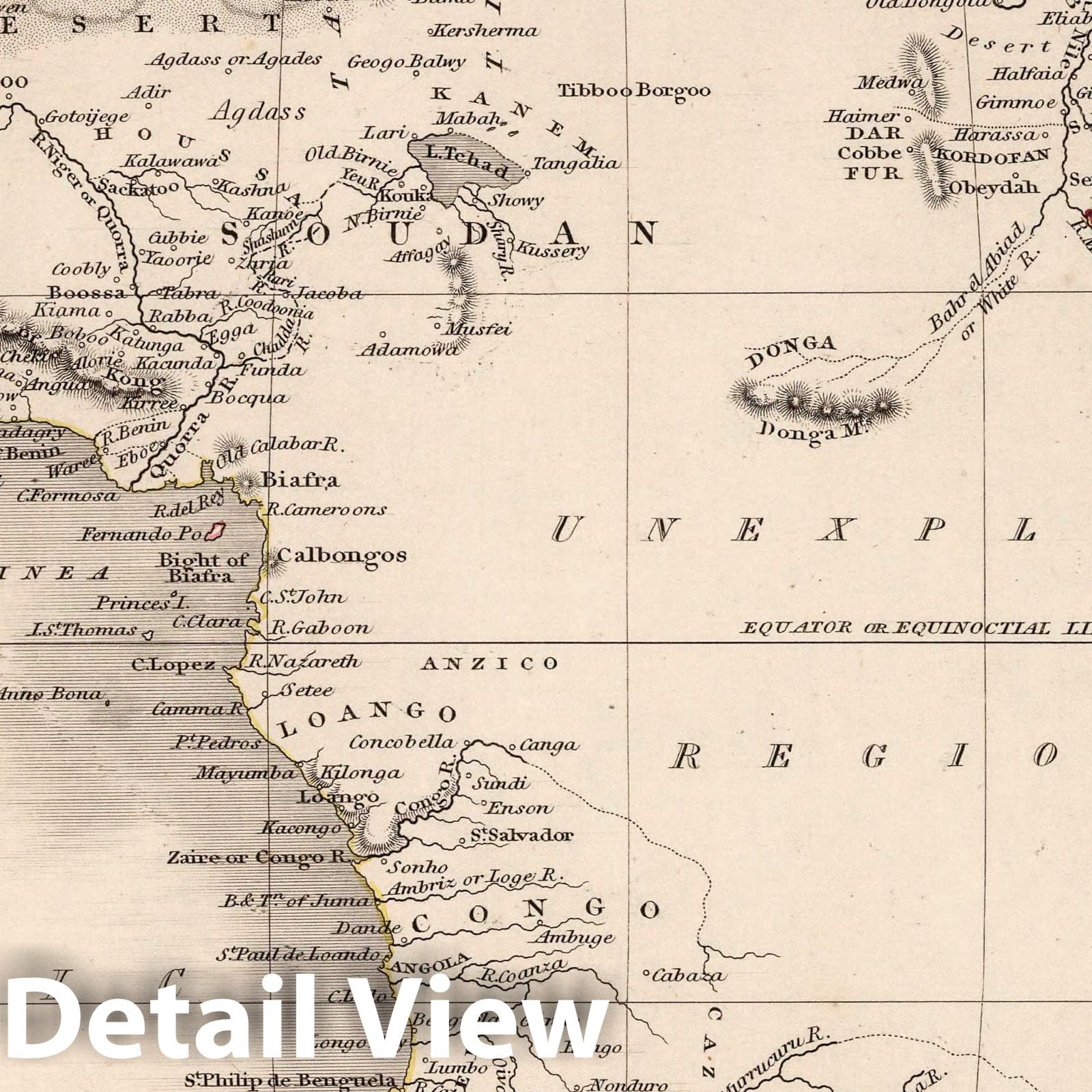 Africa, 1841 - Historical Map Print from Black's General Atlas