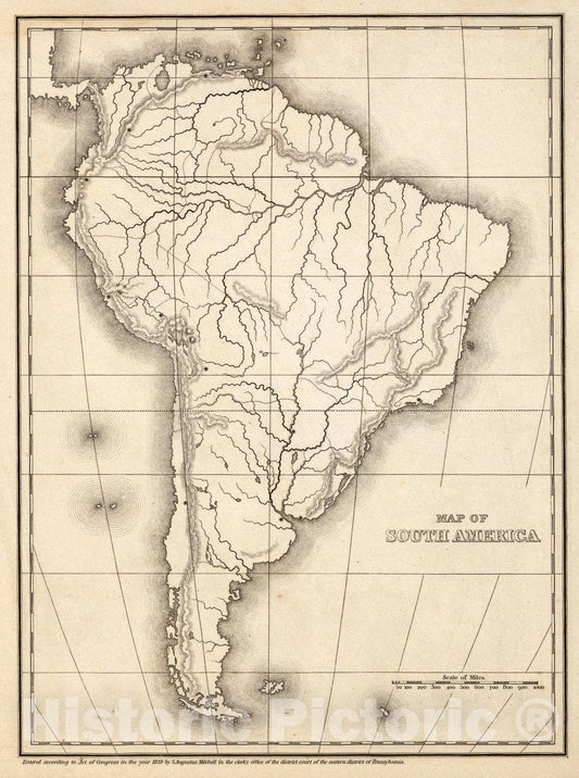 Historic Map : Map of South America., 1839, Vintage Wall Decor