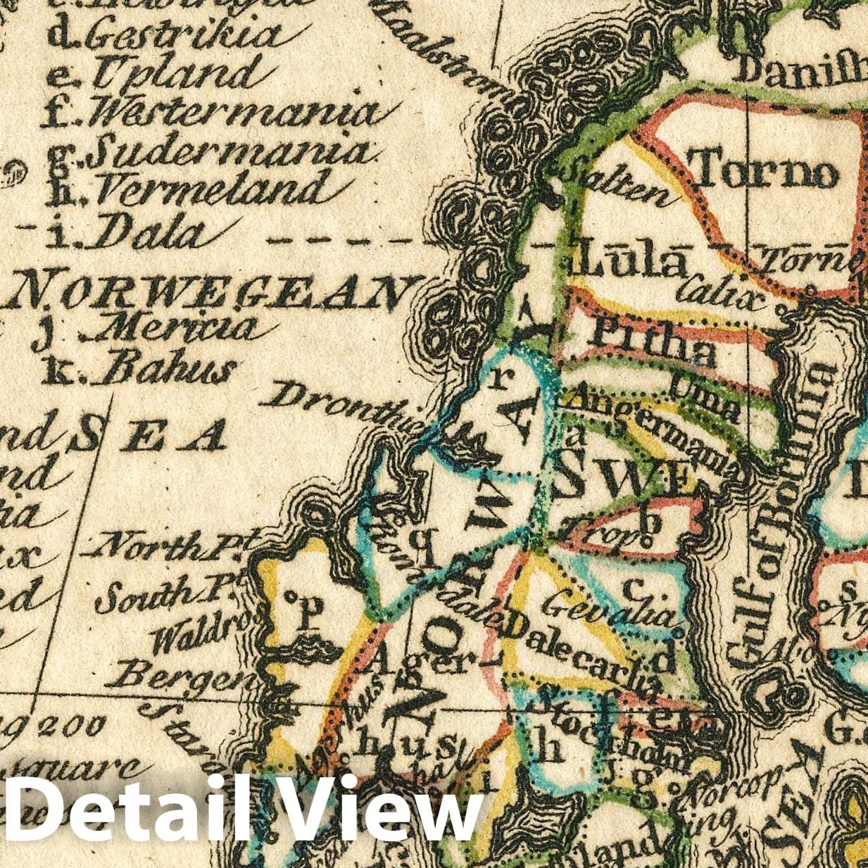 Sweden and Norway, 1758 - Historical Map Print