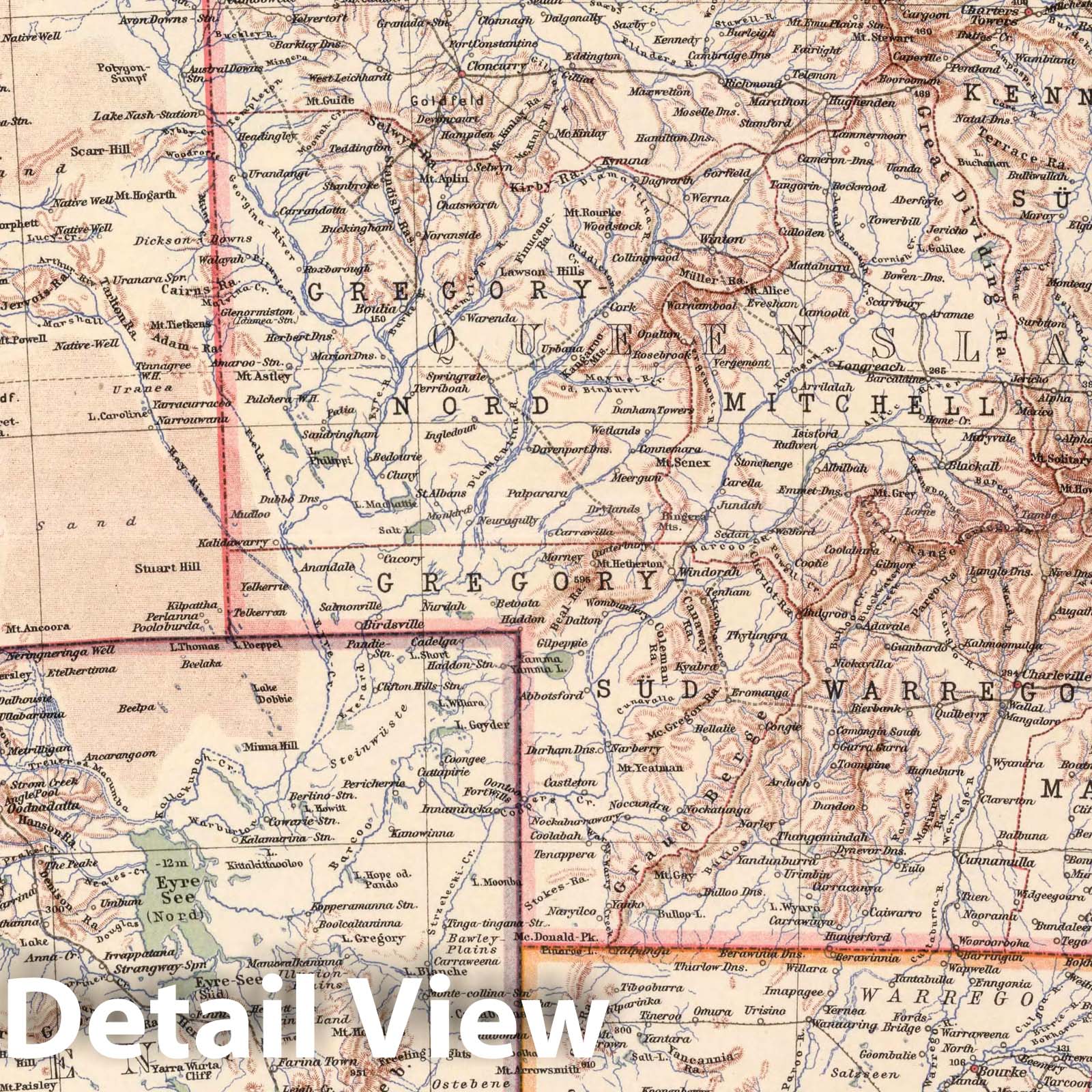 Eastern Australia, 1925 - Historical Map Print from Stieler's Atlas