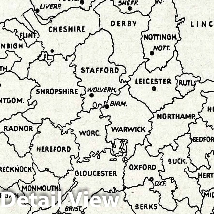 World War II: England and Wales - Railroad Map, 1941 - Historical Map Print