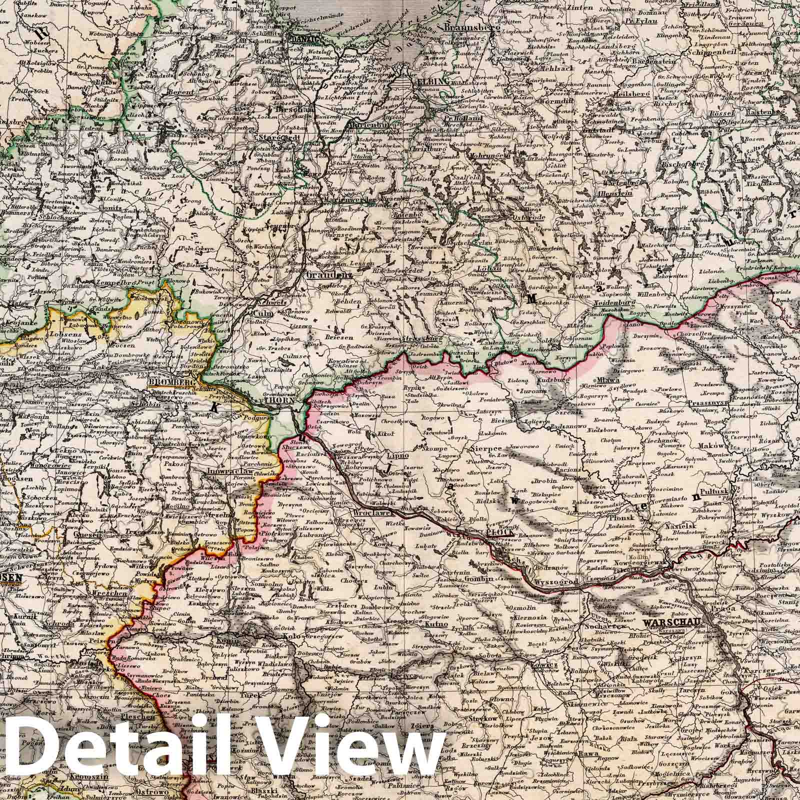 Prussia, Posen, and Poland - Railroad Map, 1866 - Historical Map Reproduction
