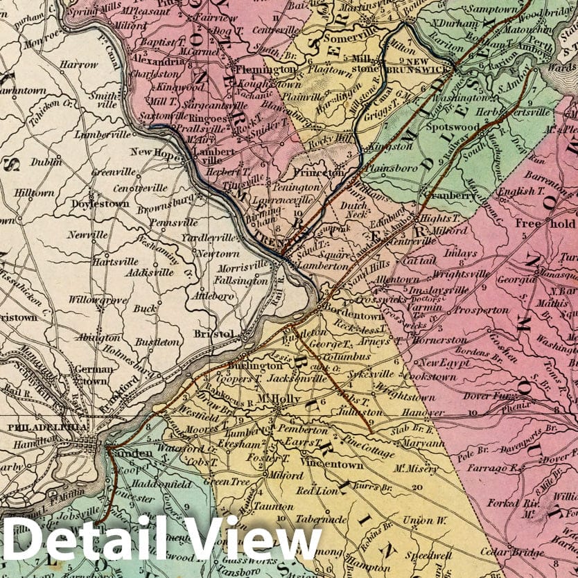 New Jersey, 1842 - Historical Map Print from Tanner's Atlas