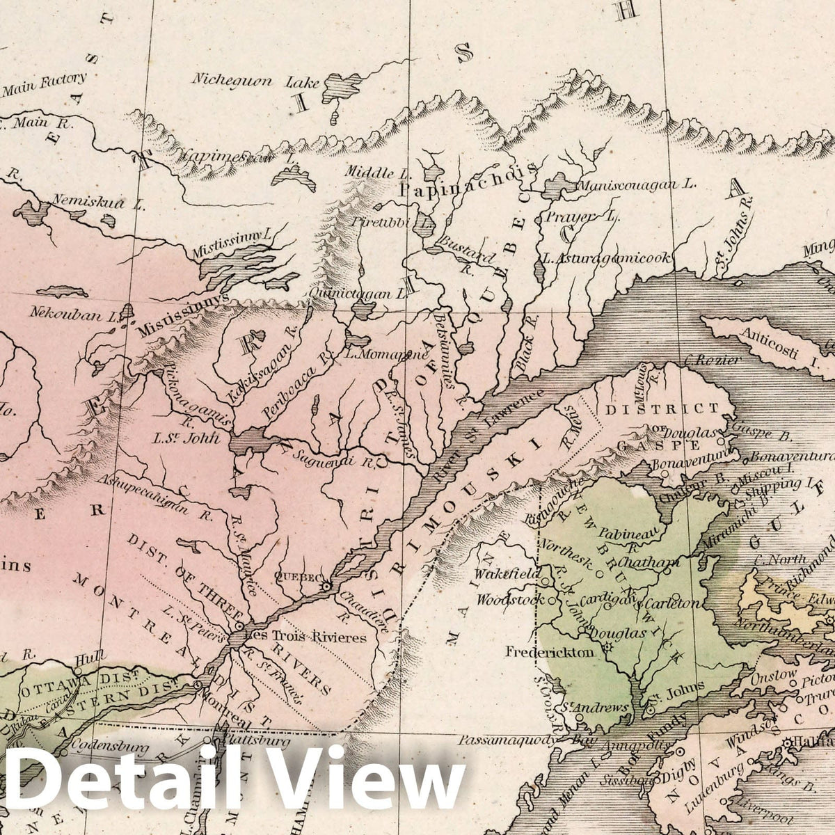 Canada, Newfoundland, Nova Scotia, New Brunswick & Prince Edward Island - 1838 Historical Map Print