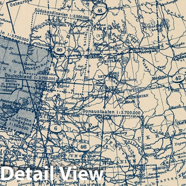 Historic Map : 1925 Index Map: 35. Britische Inseln. British Isles. - Vintage Wall Art