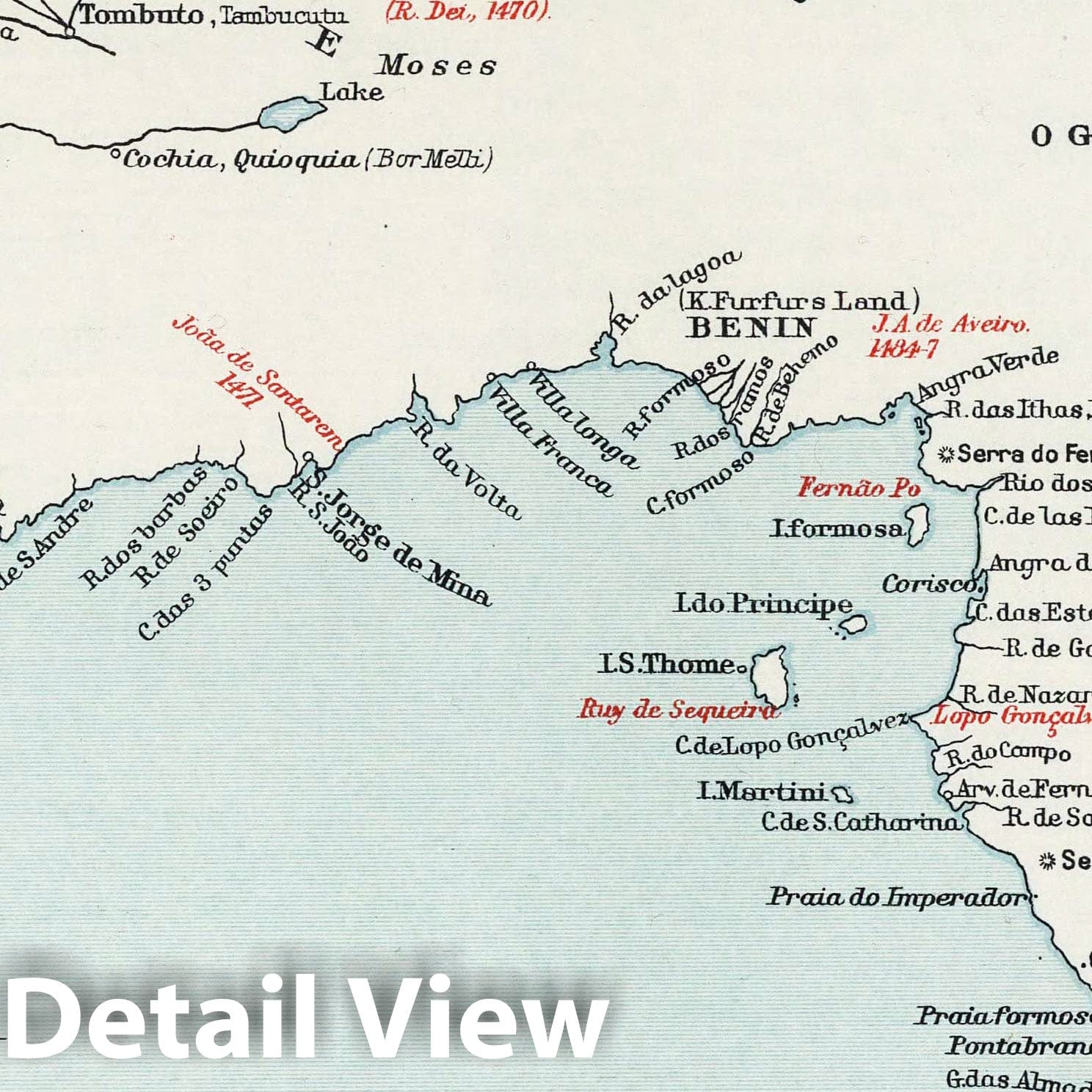 Guinea and South Western Africa, 1908 - Historical Map Print