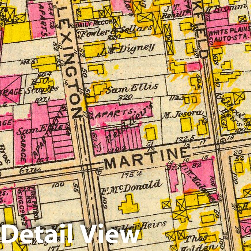 White Plains, New York - Road Map, 1914 - Westchester County Atlas