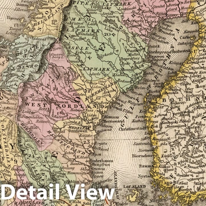 Sweden and Norway, 1836 - Historical Map Print